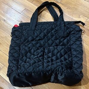 Adorned brand Black Quilted Tote Bag - Lightweight Everyday Carry